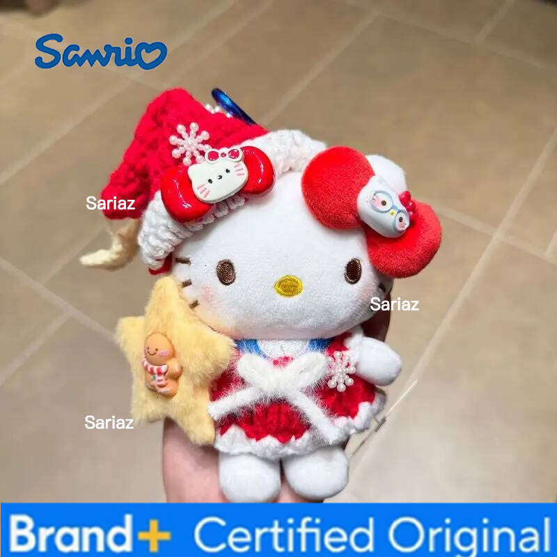 Sanrio 11cm Anime Hello Kitty Dress Up Cartoon Plush Pendant PP Cotton Stuffed Doll Kawaii Keychain Cute Accessories Holiday Gift H260105