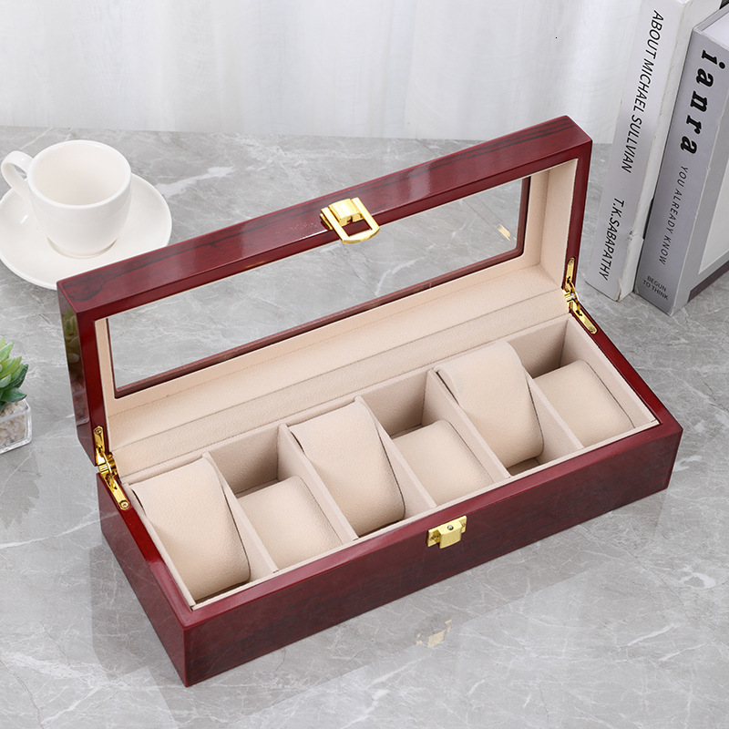 Storage Display Case Automatic Rotation Leather Wood Watch Winder with Pillow Box Black/Brown 250221