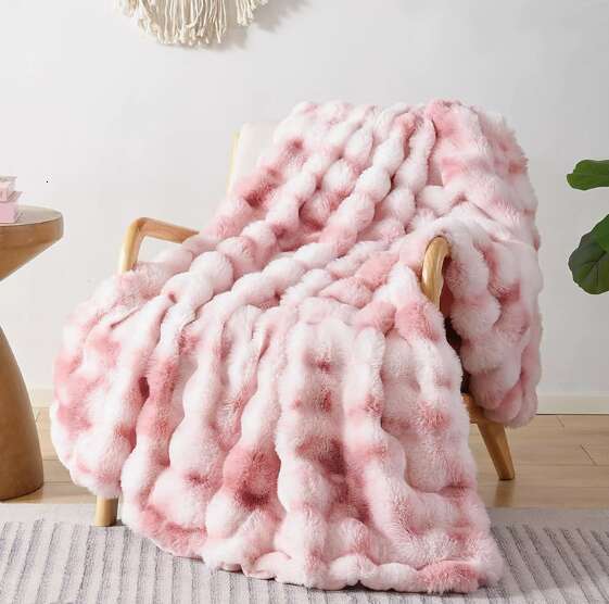 Thickened plush blanket, bubble plush blanket, luxury high-end sofa blanket, office nap blanket, fleece blanket H260122