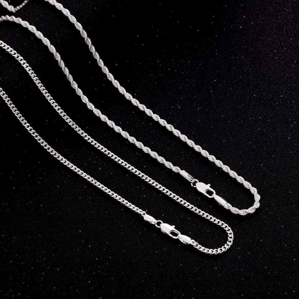 Amazon Hot Sale Stainless Steel Braided Cuban Double Layer Stacked Necklace Layered Non-Fading Men's Clavicle Chain Jewelry