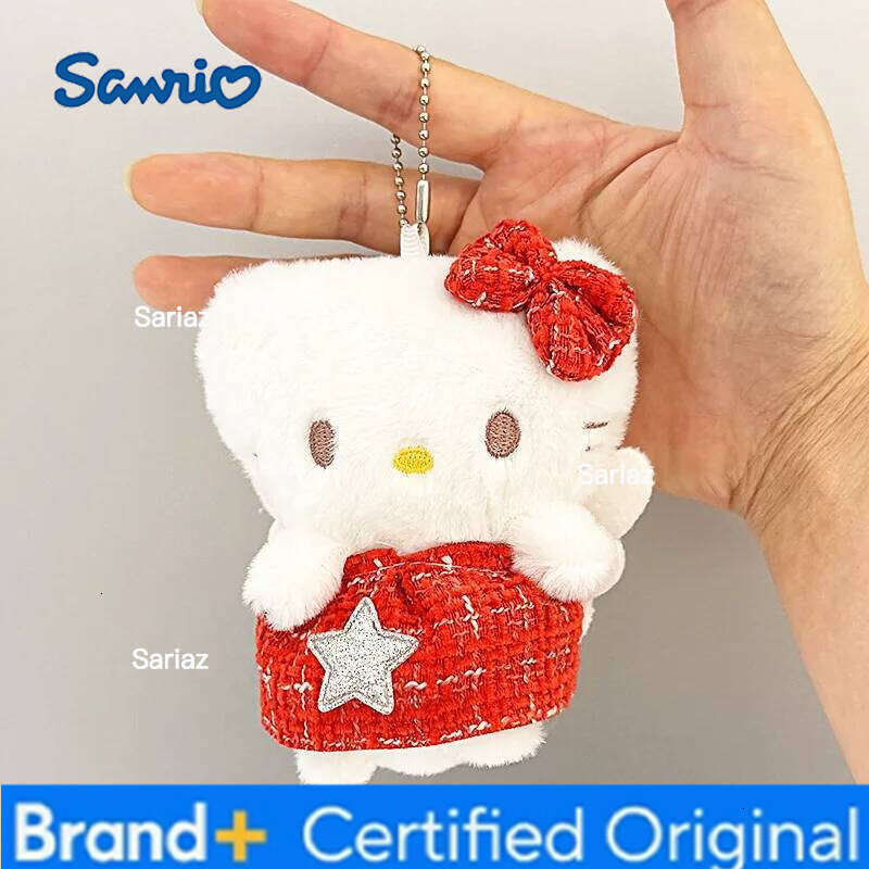 Sanrio Angel Kitty Keychain Skirt White Wings Set Plush Doll DIY Backpack Shoulder Bag Decoration Pendant Accessories Gift H260105