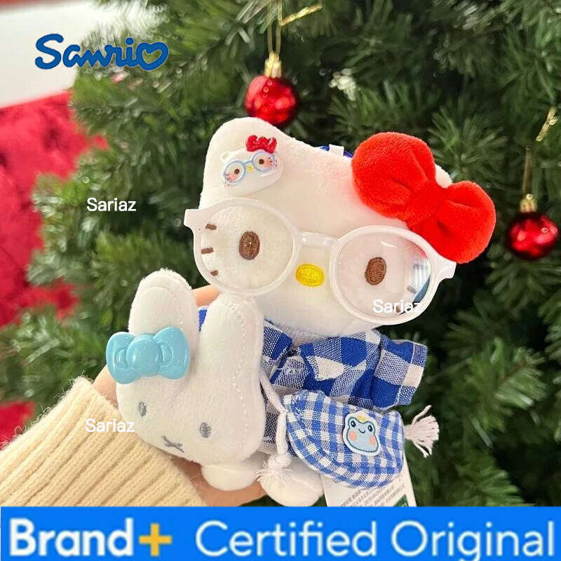 Sanrio Anime Hello Kitty Cartoon Dress Up Plush Pendant PP Cotton Stuffed Doll Kawaii Keychain Cute Accessories Holiday Gift H260105