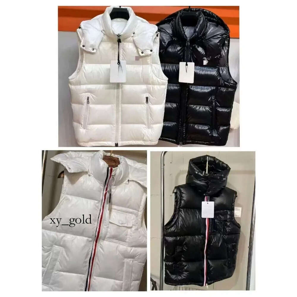 06 Designer Vest Embroidery Patch Removable Hood Mens Vests Women Gilet Maglia White Duck Down Puffer Jacket Winter Couple Outfit shiny Waterproof coat WA