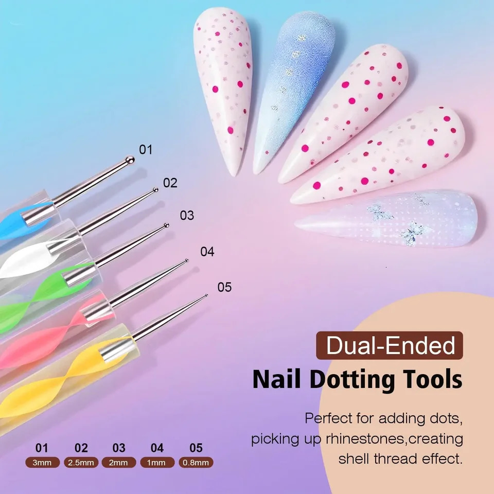 Nail Art Kit Dotting Pen Liner Brush Magnetic Nail Stand 14-Piece Professional Manicure Tools Set for DIY Home Salon 260119 - view 6