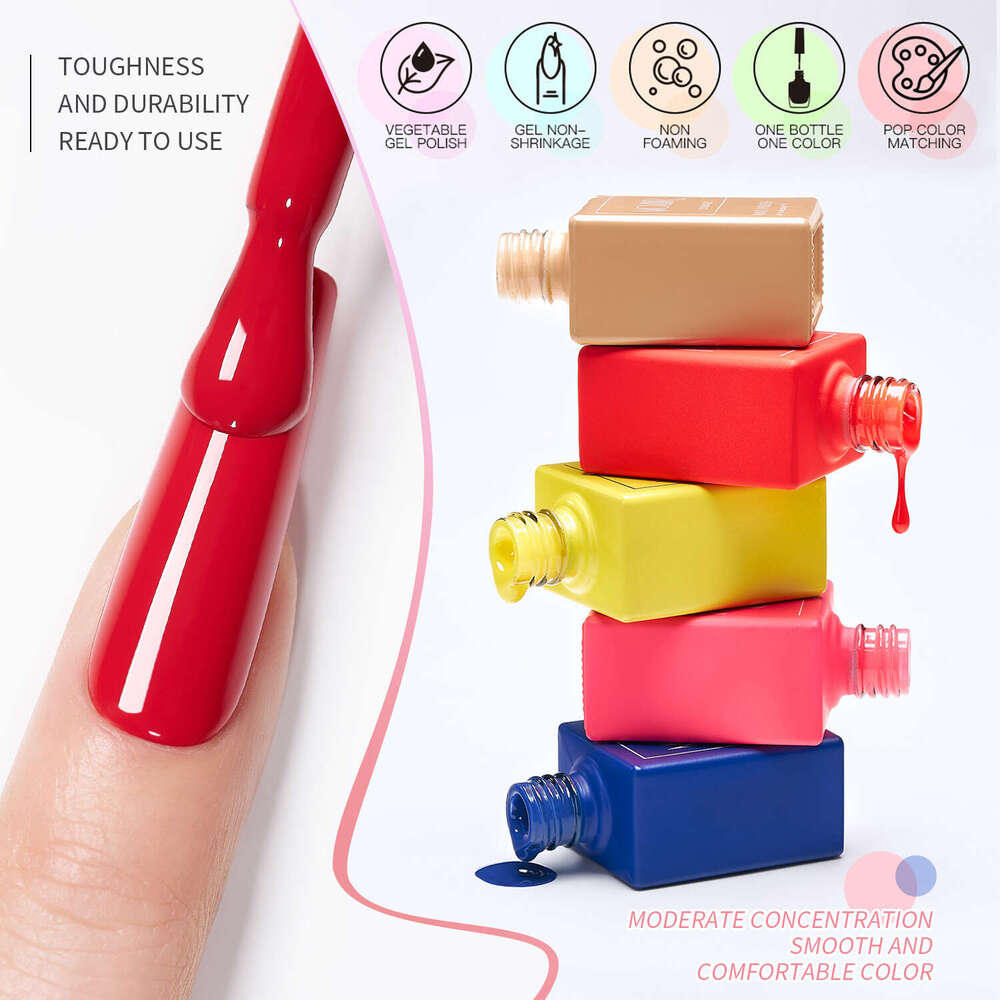 Colored bottle nail polish glue Koudan nail polish phototherapy glue nail salon special nail polish glue set 15ml Q260122