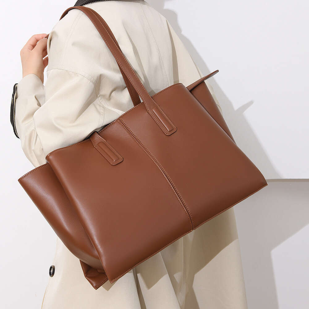 Cross-Border Autumn Winter New Women's Shoulder High-End Simple Fashion Large Capacity Tote Bag for Women