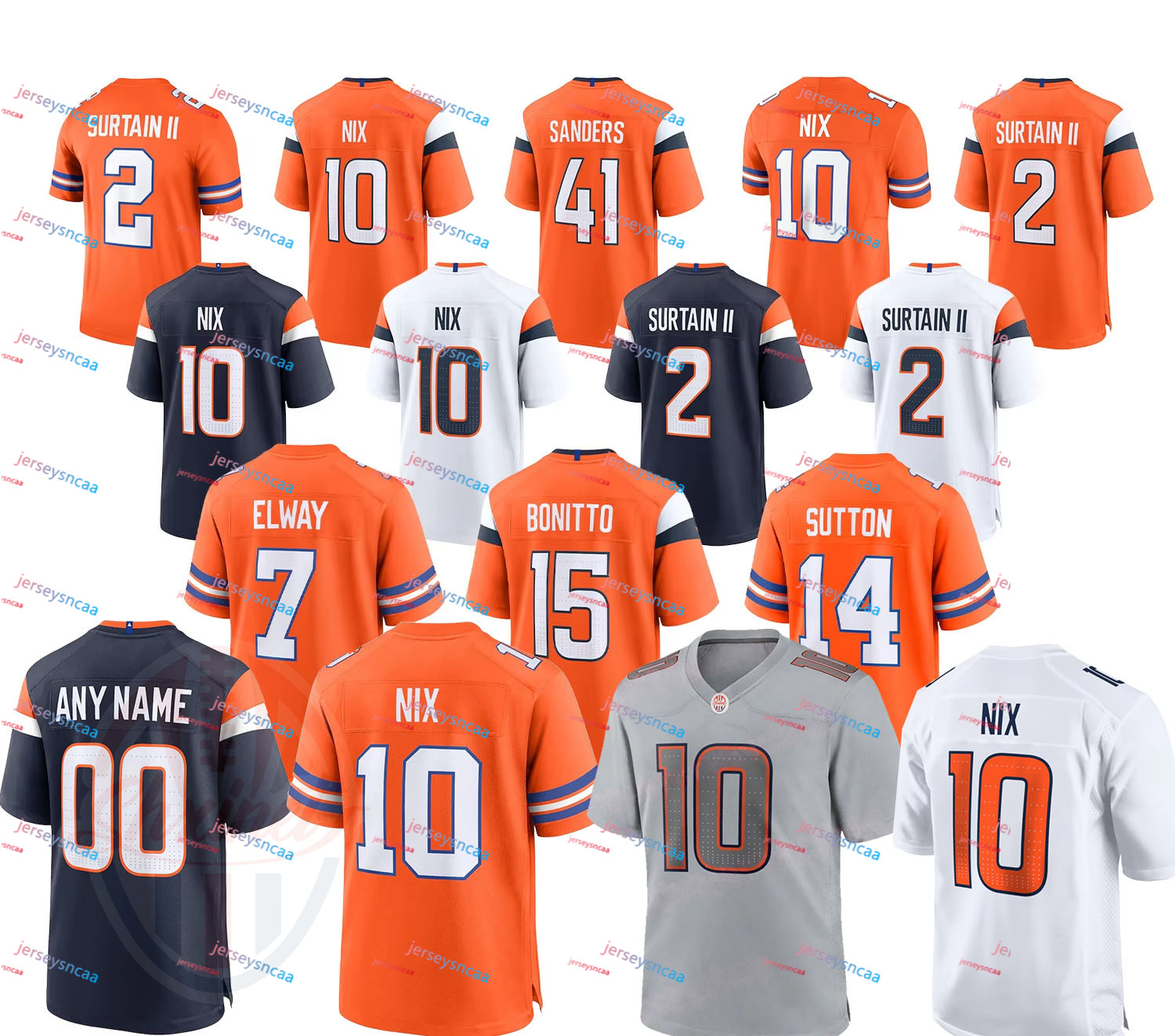 New Bo Nix Jersey Patrick Surtain II Courtland Sutton Quinn Meinerz Javonte Williams Zach Allen Marvin Mims Jr Alex Singleton John Elway Riley Moss Fo