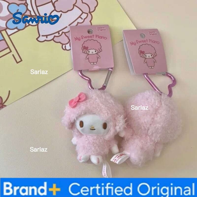 Sanrio Kawaii s Sweet Plush doll Keyring Cartoon My Melody Stuffed Toys Pendant cute pink Sheep Piano Keychains Gifts H260105
