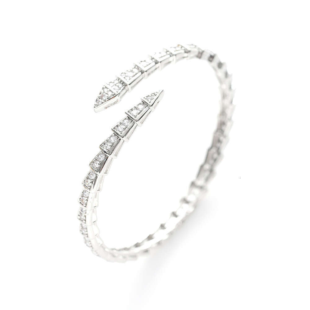 Versatile European and American Style Cross-Border Snake-Shaped Open Simple Niche Trendy Bracelet Starry Sky Inlaid with Diamonds Fashionable High-End