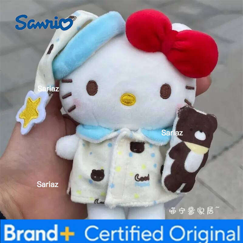 Sanrio 10cm Clothes Hug Little Bear Sleepwear Kitty Bag Cute Cartoon Kawaii Backpack Pendant Gift Doll Accessories H260105