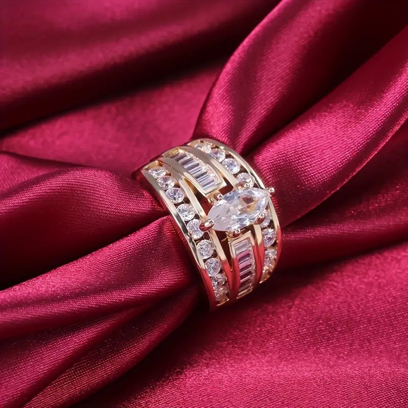 Design Jewelry High End Zircon Inlaid Copper Rings for Women Designer Wedding Engagement Fashion Accessory