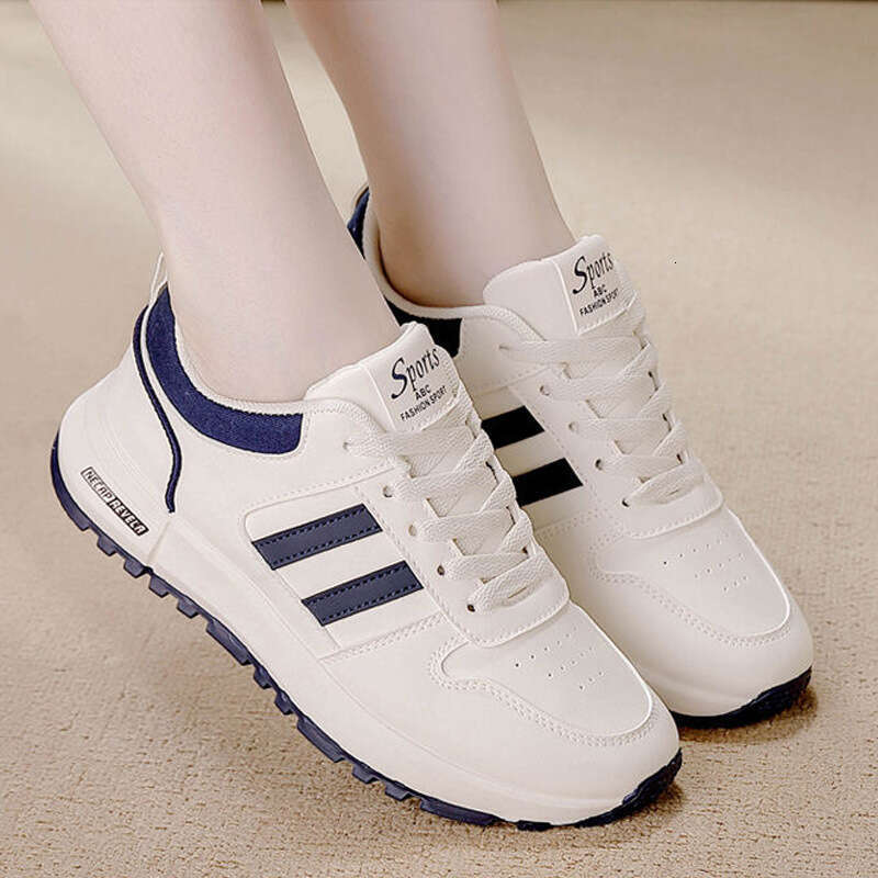Women's Sneakers Ins Style Leather Versatile 2024 Autumn New Thick Sole Non-Slip Lightweight Popular Forrest Gump Shoes Women