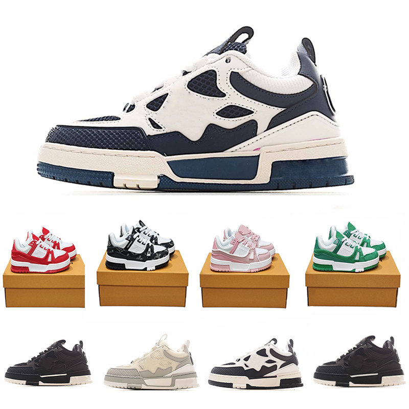 Kids Shoes 2026 Designer Trainer Sneakers Thick Sole Low Top Sneakers Red, Pink, White, Fashionable Low Top Thick Sole Letter Rubber, Sizes 8C-5Y