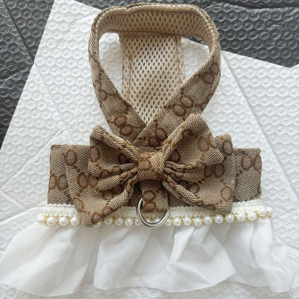 New Design Luxury Cut Pet Harness Small Medium-Sized Dog Chest And Back Sweet Bow Vest Puppy Clothing Cat Skirt Dogs Clothes