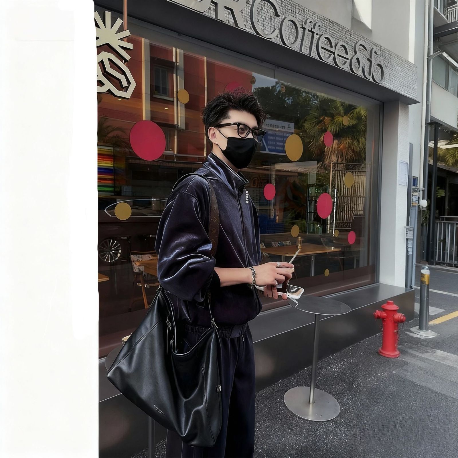 Autumn HighEnd Velvet Stand Collar Jacket Set for Men Light Simple Loose Casual Coat and Pants 241204