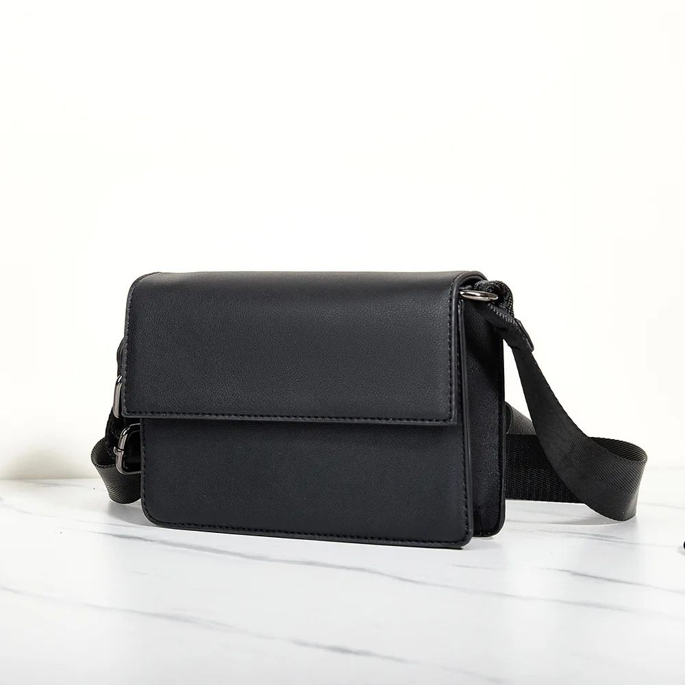 Leather Black Messenger Bag for Men Bags Casual Man Crossbody Bag er Male Bag Business Sling Pack Shoulder Bag 260121