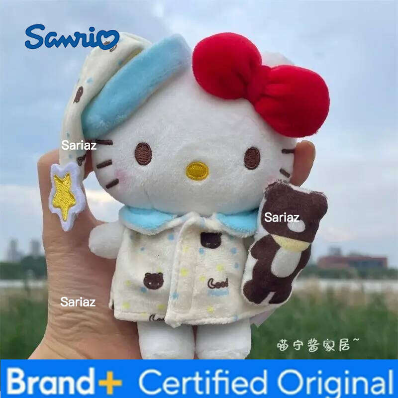 Sanrio 10cm Clothes Hug Little Bear Sleepwear Kitty Bag Cute Cartoon Kawaii Backpack Pendant Gift Doll Accessories H260105