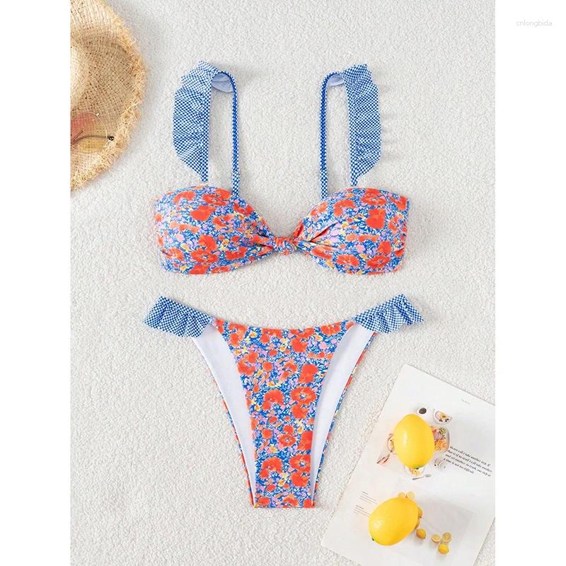 Women's Swimwear 2026 Women Print Summer Push Up High Waist Two Piece Bikini Set Bathing Suit Beachwear Female Swimsuit