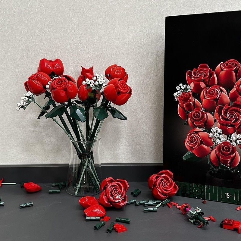 80822 Eternal Starry Sky Rose Bouquet Girl Qixi Festival Valentine'S Gift Small Particle Building Block Toy 2026s hot