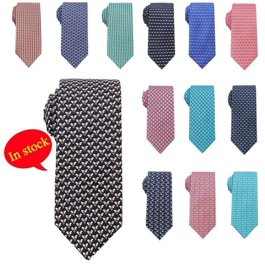 Tailor Smith 100% Silk Ties For Men Fashion Necktie With Bee butterfly sailboat Animal Pattern Tie Father's Day Birthday Holida 26Y0122