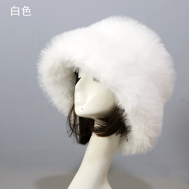 Personalized ear protection with a wide brim Fur Bucket Hat Natural Brown Color Thick Warm Winter 23A0808 241116