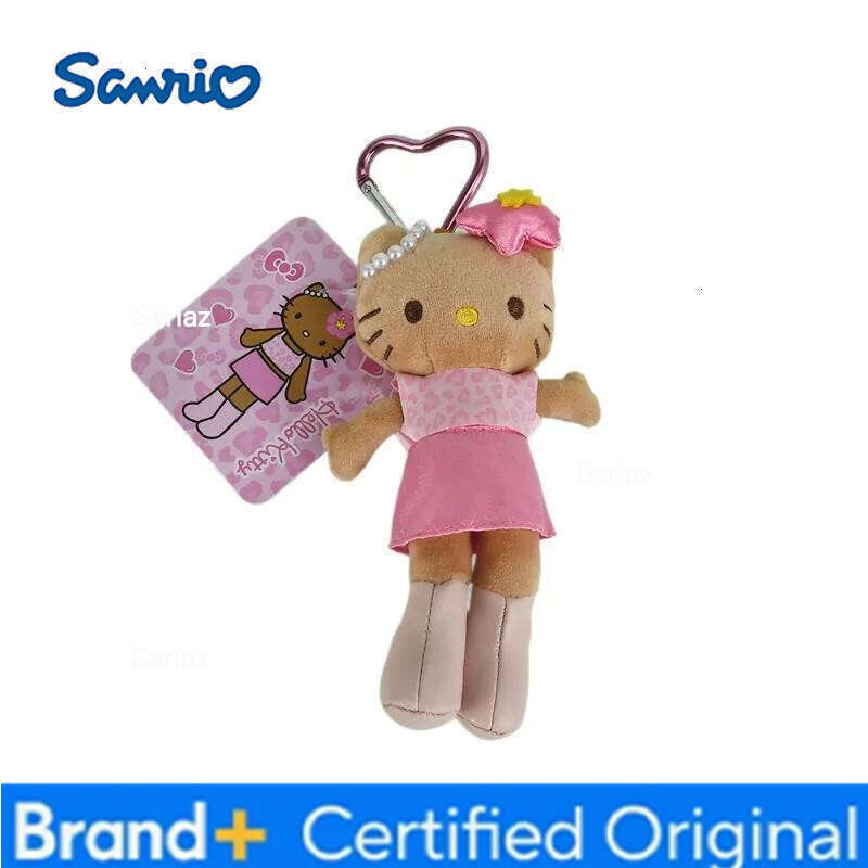 Sanrio Cartoon Hello Kitty Long-legged Leopard-print Plush Toy Kawaii Backpack Pendant Keychain Children's Holiday Gift H260105