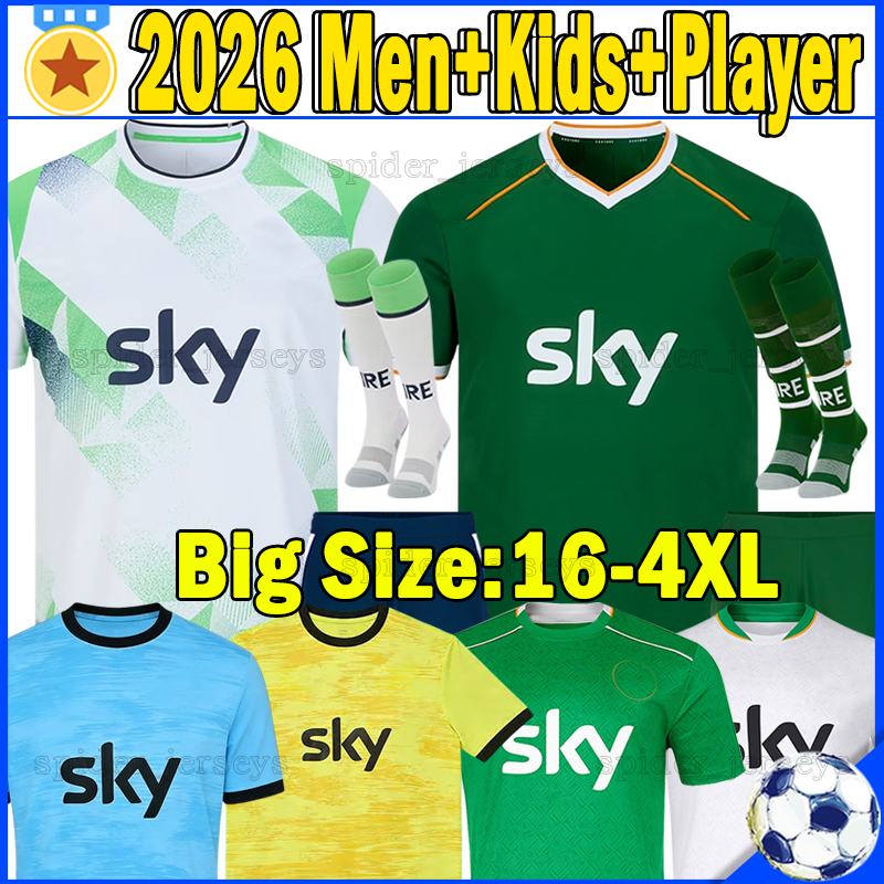 XXXL 4XL 26 27 Ireland PARROTT Soccer Jerseys IDAH KENNY AZAZ SCALES Football Shirts 2026 2027 Republic of Ireland national football team Men Uniforms kids kits sets