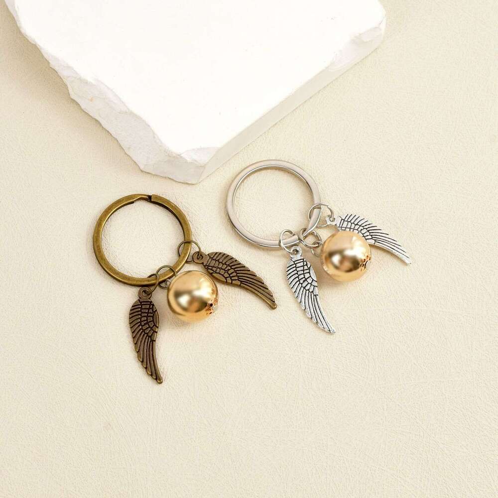 Bohemian Style Golden Snitch angel keychain Alloy Keyringexquisite Model personalized keychains