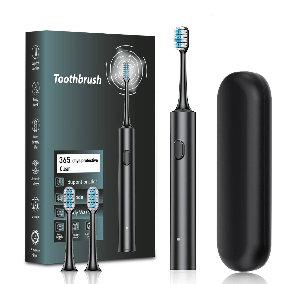 Electric Toothbrush with 8 Brush Heads 4 Modes 3 Adjustable Speeds for Adults Rechargeable Toothbrush 250424