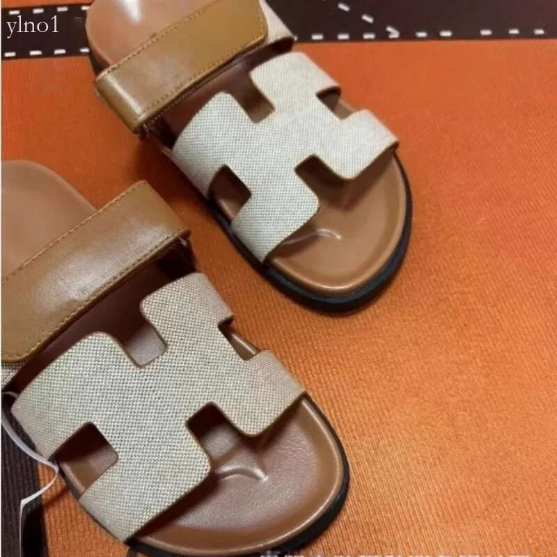 h sandals beach slippers couple luxury sandal Designer Shoes H-Shaped Buckle Leather Slides Sandals - Unisex Casual Sandals Shoes 364