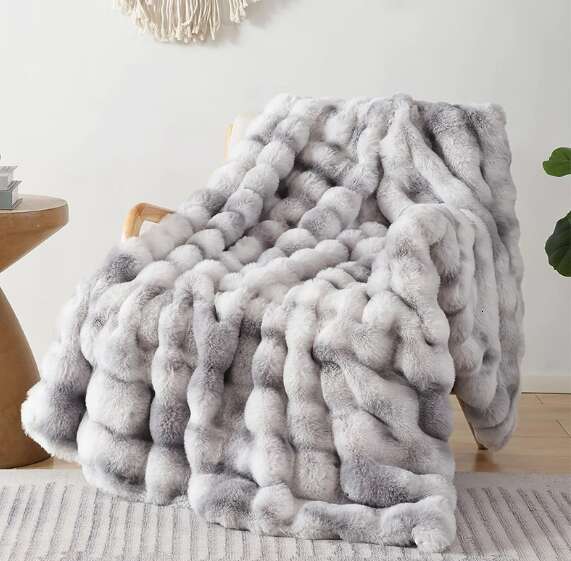 Thickened plush blanket, bubble plush blanket, luxury high-end sofa blanket, office nap blanket, fleece blanket H260122