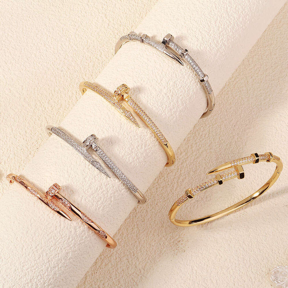 European and American Niche Jewelry High-End Luxury Zircon Wedding Evening Party Accessories Diamond-Studded Open Cuff Bracelet