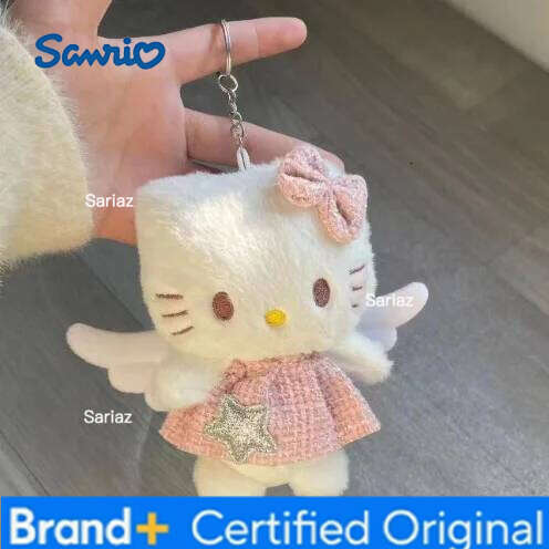 Sanrio Angel Kitty Keychain Skirt White Wings Set Plush Doll DIY Backpack Shoulder Bag Decoration Pendant Accessories Gift H260105