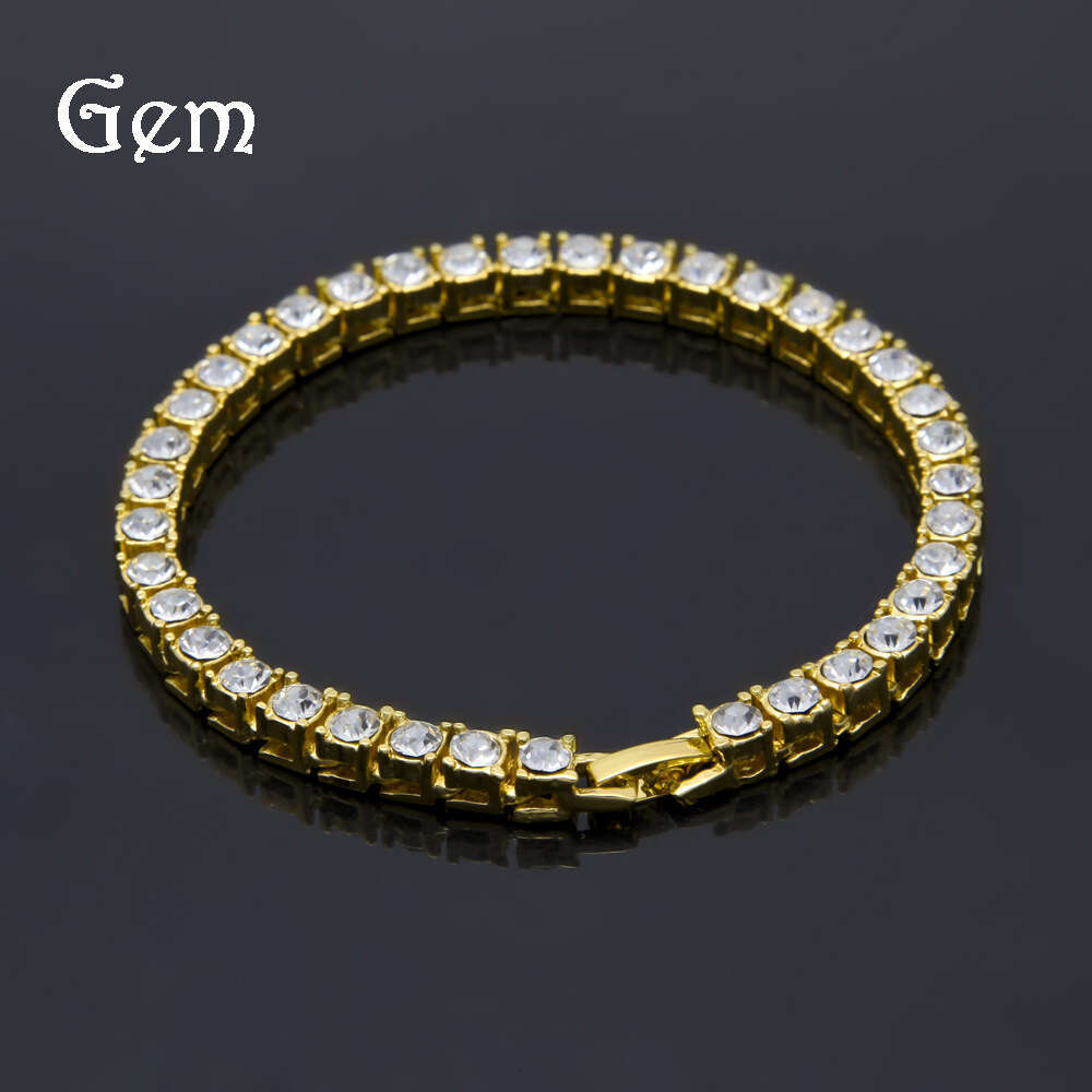 With Box Jewelry Full Rhinestone 5mm Tennis Chain One-row Bracelet Dainty Men's Design Fashion Trendy Hand Free gift
