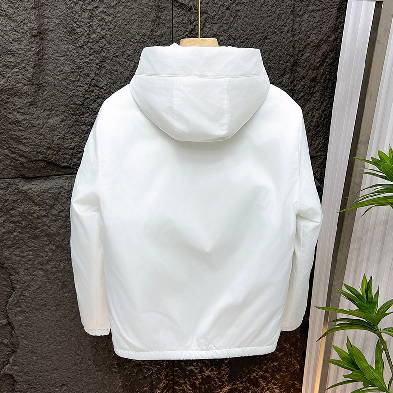 new autumn and winter trendy men's medium-thick cotton-padded hooded jacket stylish casual versatile and fashionable outerwear with thin cotton f