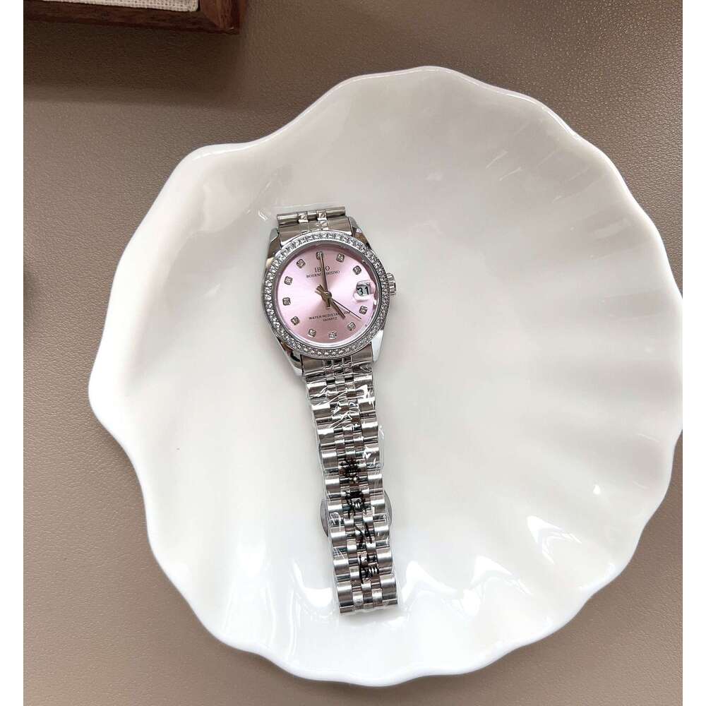 With Box New Steel Dainty Band Watch with Diamonds Large Dial Calendar Design Cool and Elegant Women's Watch Free gift