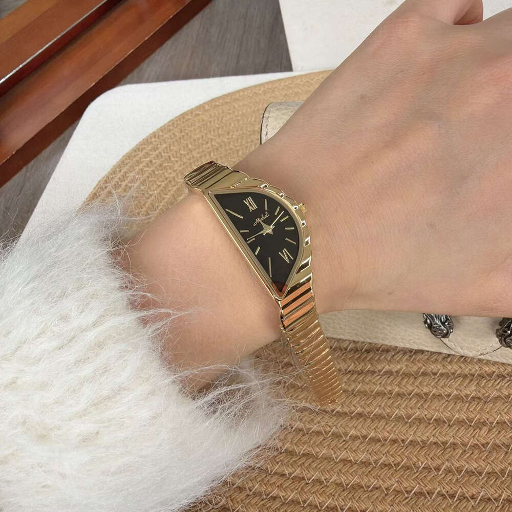 With Box New Irregular Half-Moon Steel Design Band Watch Dainty Fashion Vintagee Free gift