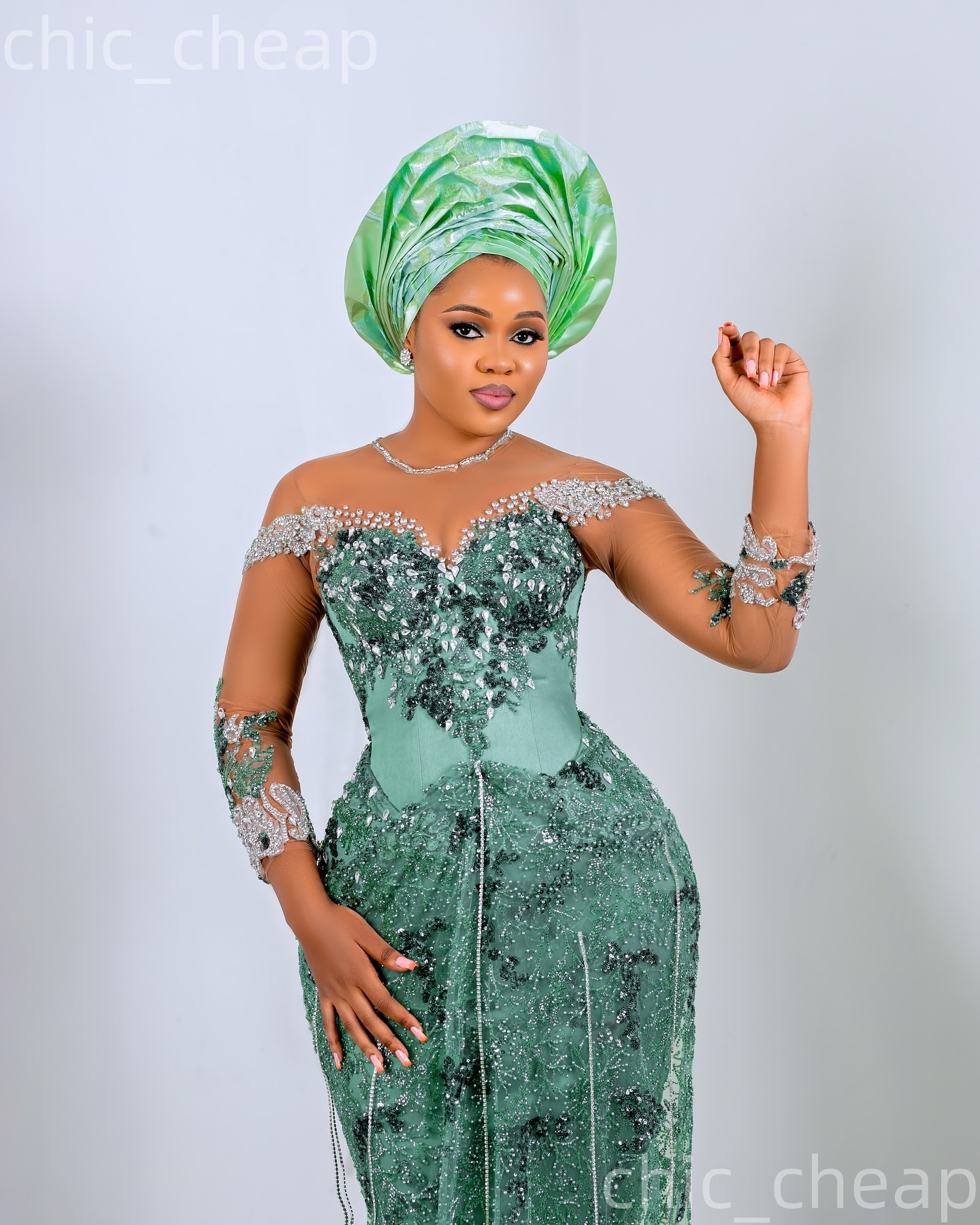 Aso Ebi 2026 Nigerian Sage Sheath Prom Dresses Crystals Appliques Sequined Evening Formal Party Second Birthday Engagement Gowns Dress For Special Occ