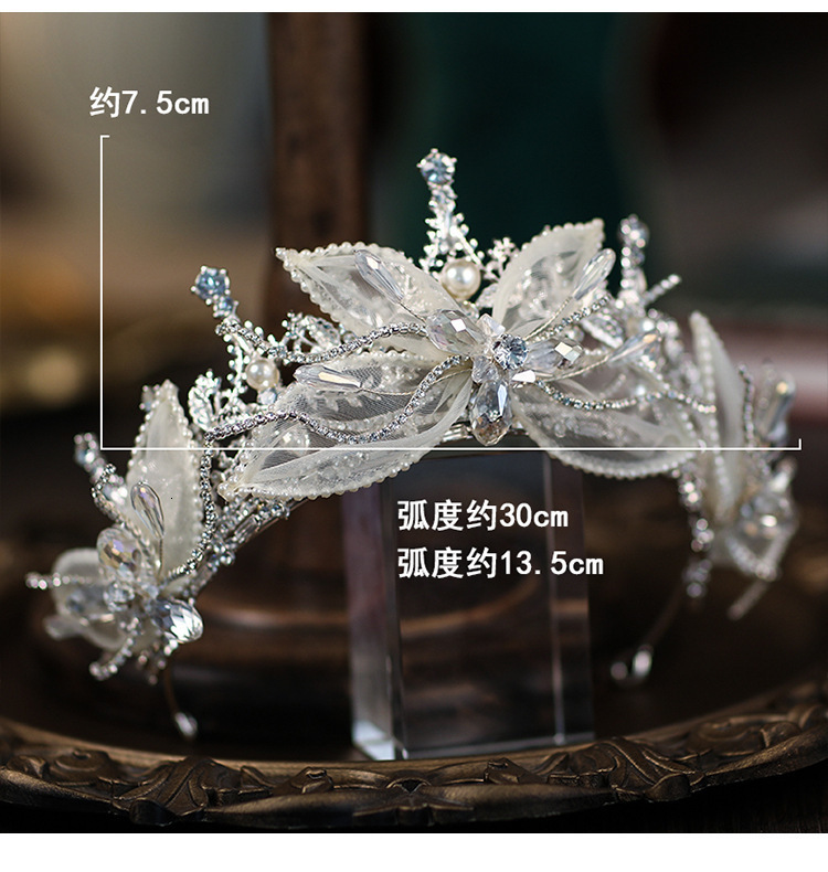 Bridal Crown Headpiece Crystal Forehead Pendant Korean and Japanese Wedding Dress Accessories Eighteen Wedding Crown Hair Ornament 240723