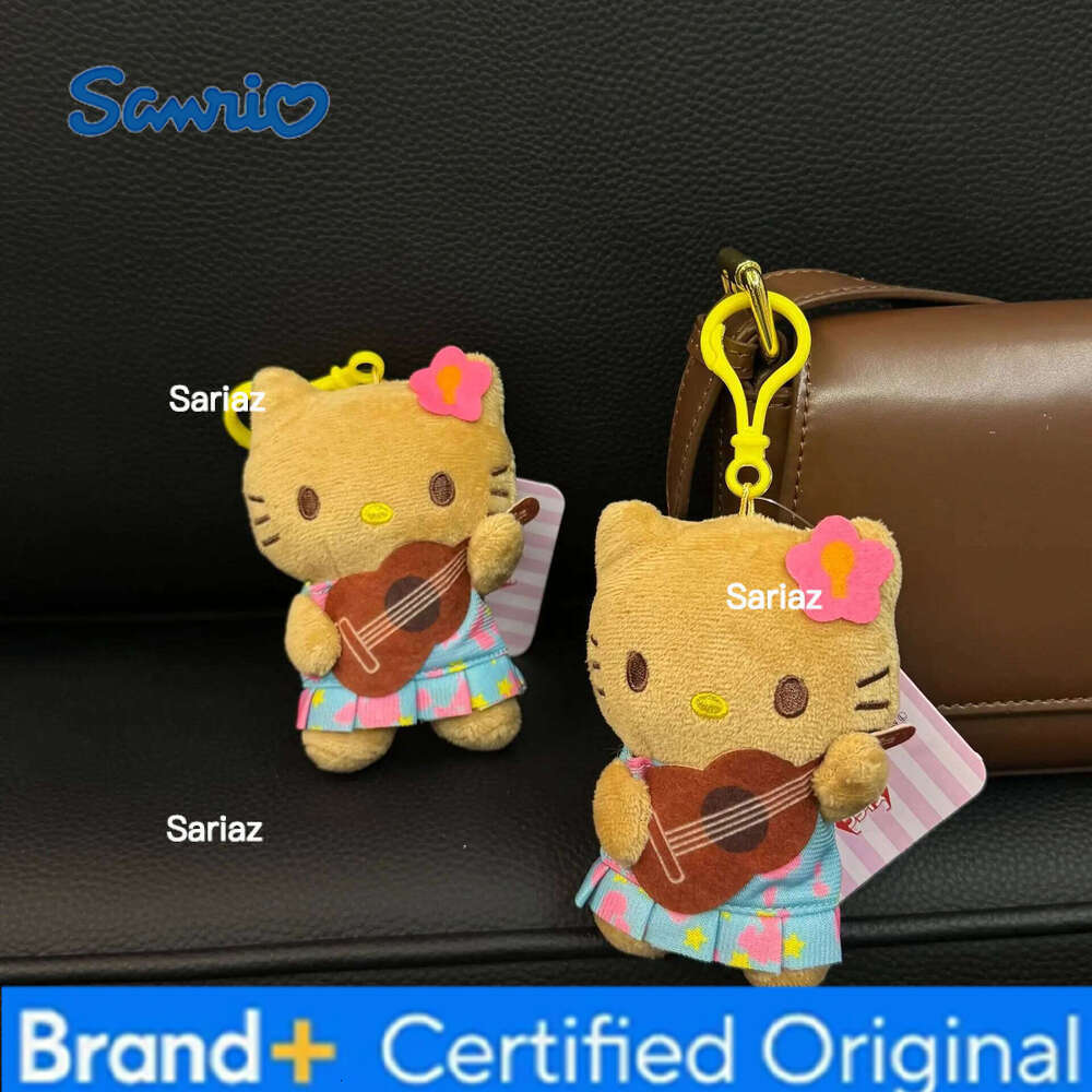 Sanrio Hawaii Pendant Limited Edition Grass Skirt Hello Kitty Plush Doll DIY Bag Keychain Hanging Accessories Gift H260105