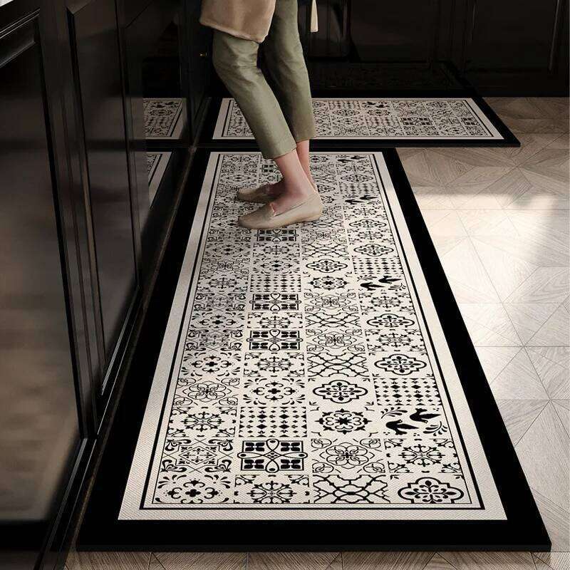 Rug Ancient Style Diatomite Kitchen Water Oil Absorbent Slip Resistant Dining Room Foot Mat For Home Decor