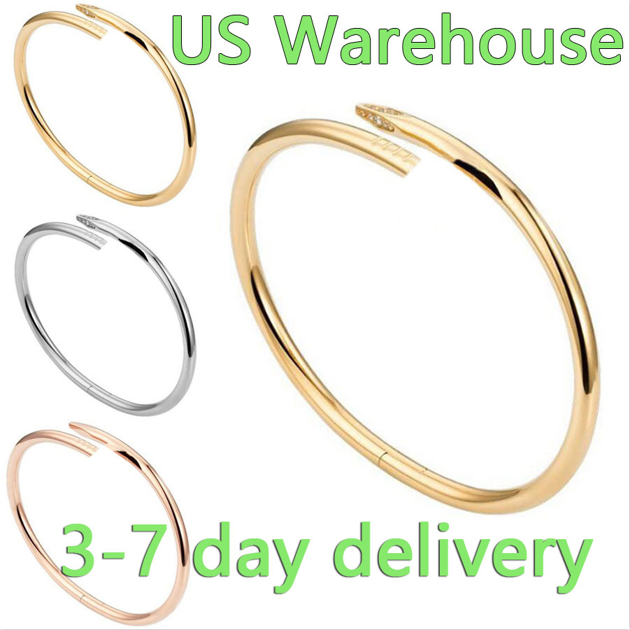 Fashion Nail Bracelet Designer Jewelry Classic Bangle 18K Gold Plated Titanium Steel Diamond for Women Men Bracelets Silver Luxury Jewelrys Braceletes KK1129