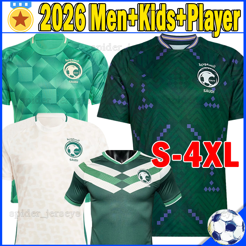 XXXL 4XL 2026 Saudi Arabia Soccer Jerseys national football team FERAS ALJUWAYR ALSHEHRI SALEM ABDULRAHMAN 26 27 Men Player Verison KANNO Football Shirts kids kits