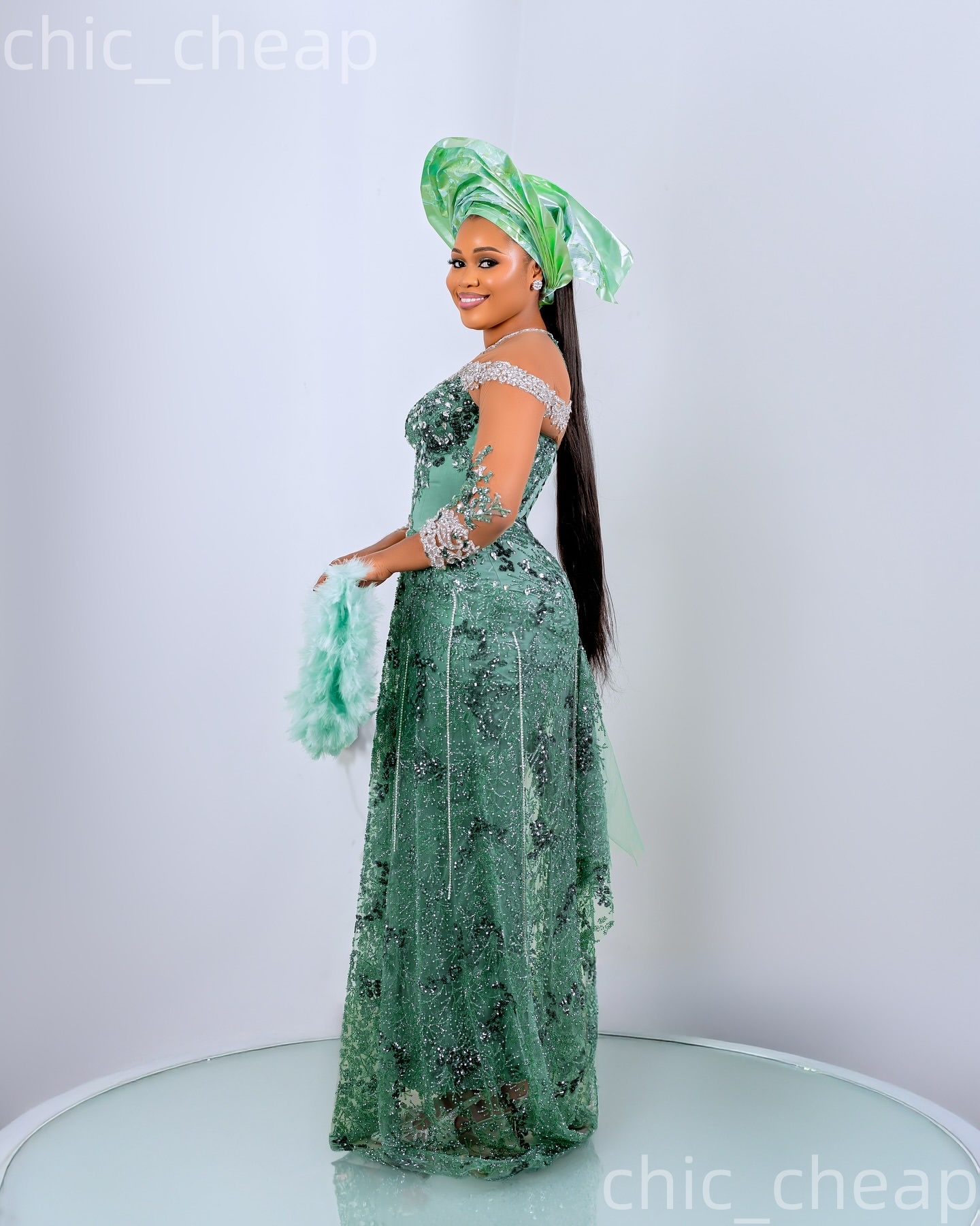 Aso Ebi 2026 Nigerian Sage Sheath Prom Dresses Crystals Appliques Sequined Evening Formal Party Second Birthday Engagement Gowns Dress For Special Occ