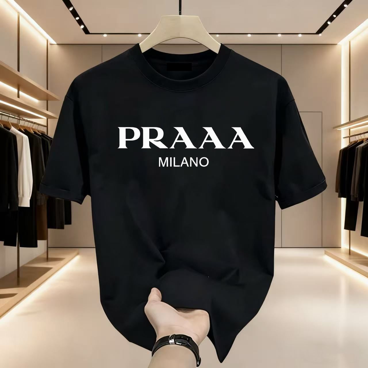 Designer men's high-end luxury round neck short-sleeved fashionable casual letter-printed t-shirts for men and women with trendy brand T-shirts