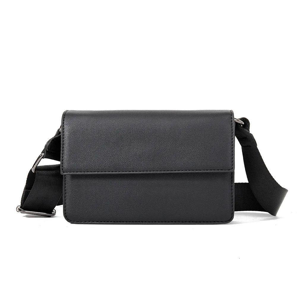 Leather Black Messenger Bag for Men Bags Casual Man Crossbody Bag er Male Bag Business Sling Pack Shoulder Bag 260121