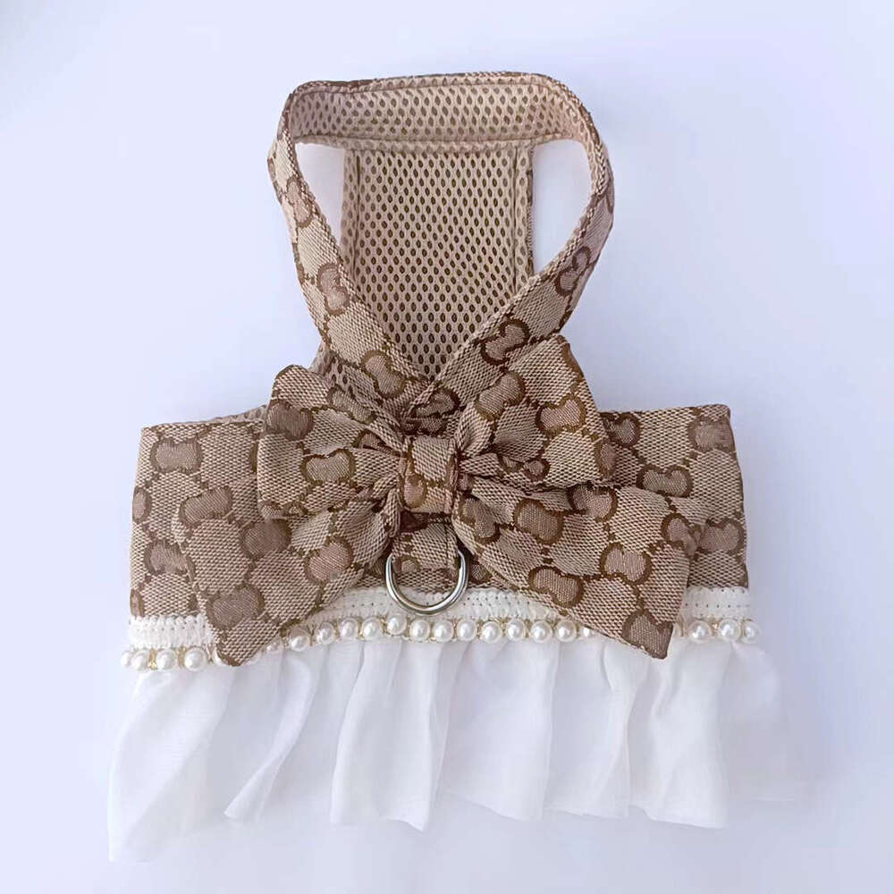 New Design Luxury Cut Pet Harness Small Medium-Sized Dog Chest And Back Sweet Bow Vest Puppy Clothing Cat Skirt Dogs Clothes