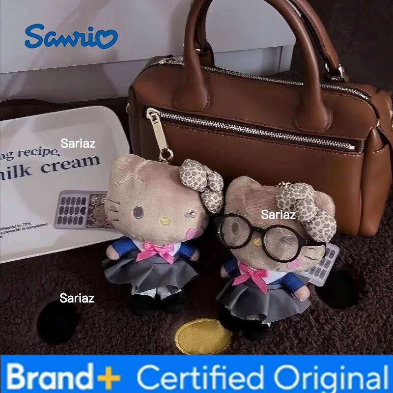 Sanrio Kawaii Hello Kitty Jk Uniform Cartoon Girl Glasses Exquisite Bag Cute Couple Backpack Keychain Doll Decor Gift H260105