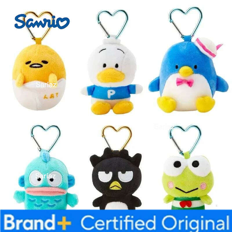 Sanrio Kawaii s Sam Gudetama Ahiru no Pekkle Plush Doll Keychain Hangyodon keyring My Melody Stuffed Backpack Pendant H260105