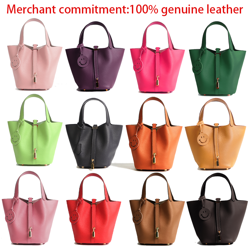 Top quality Genuine leather handbags Luxury Designer bag Womens tote Shoulder bag Fashionable large capacity bucket bag With Lock And Key crossbody bag travel bag